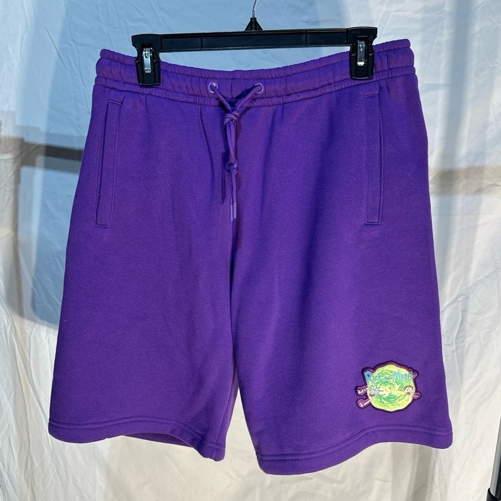 Rick and Morty Purple Logo Icon Portal Gun Men's Shorts NWT Large Adult Swim